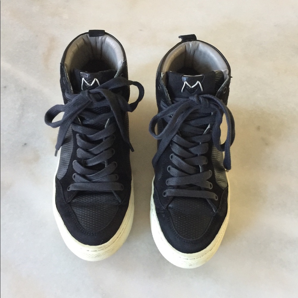 Modern Vintage leather high top sneakers